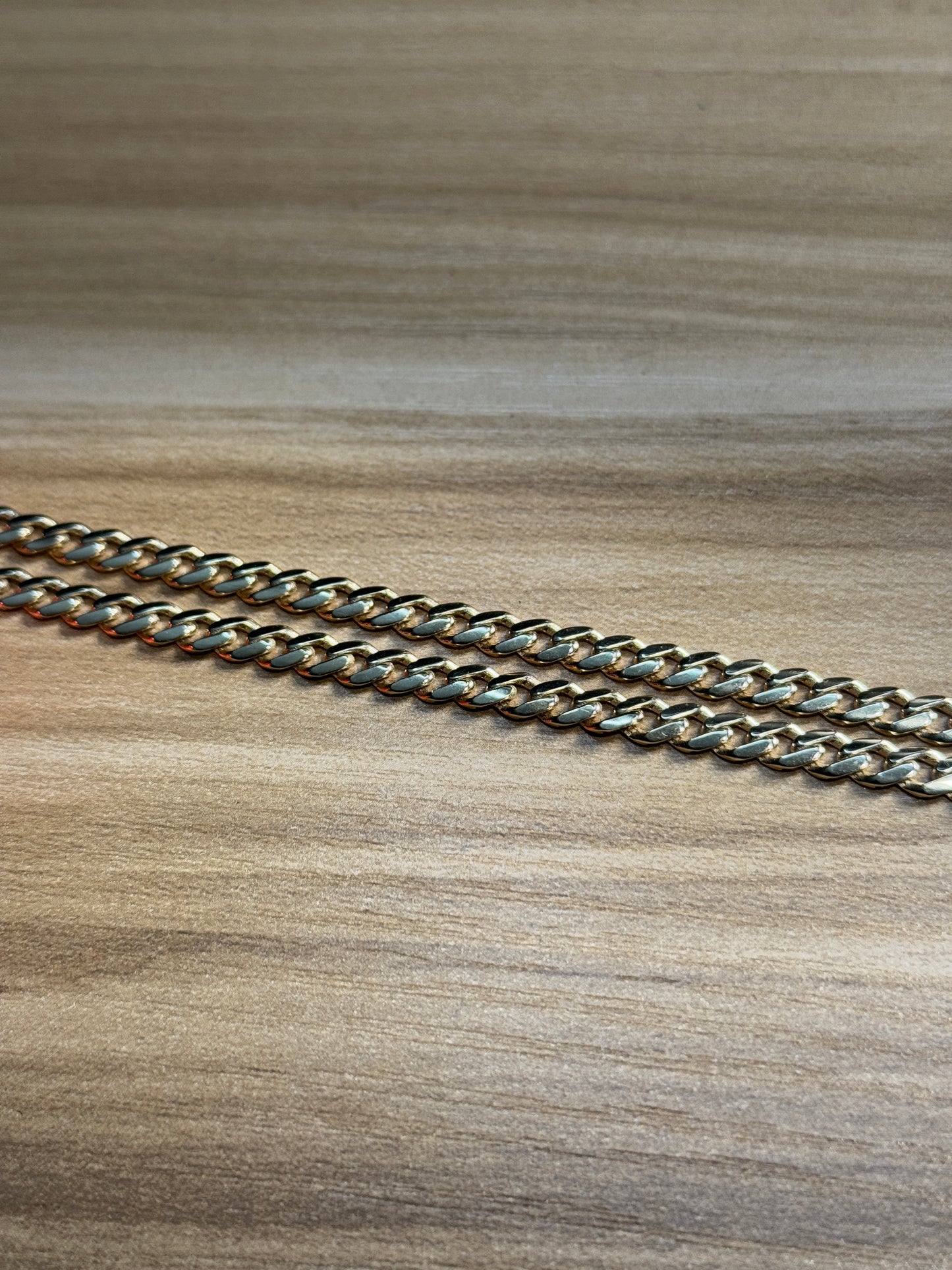 14K Gold Semi-Solid Cuban Link Chain necklace for Men