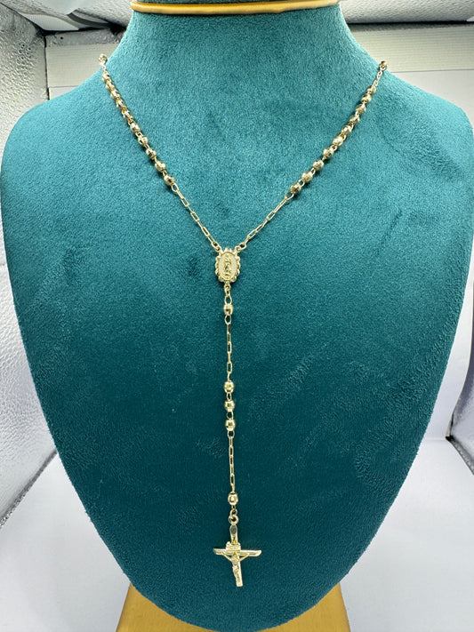 14K Gold Rosary Necklace – Faith in Style unisex