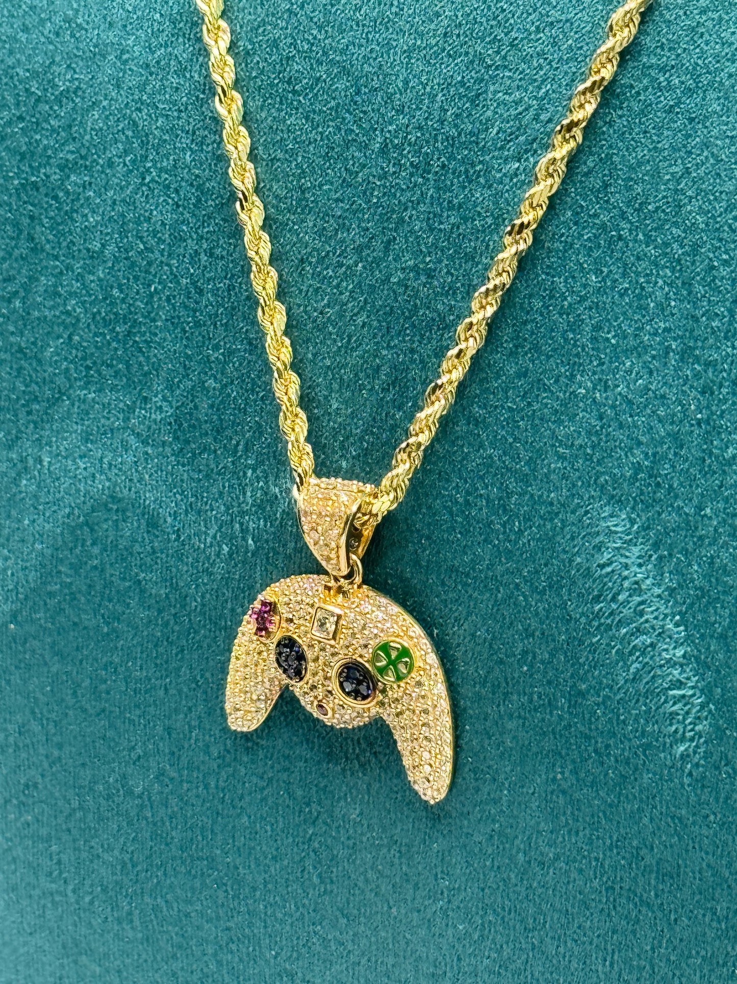 ๐ฎ 14K Gold Rope Chain with Controller Pendant โ 16โ / 6g for Him