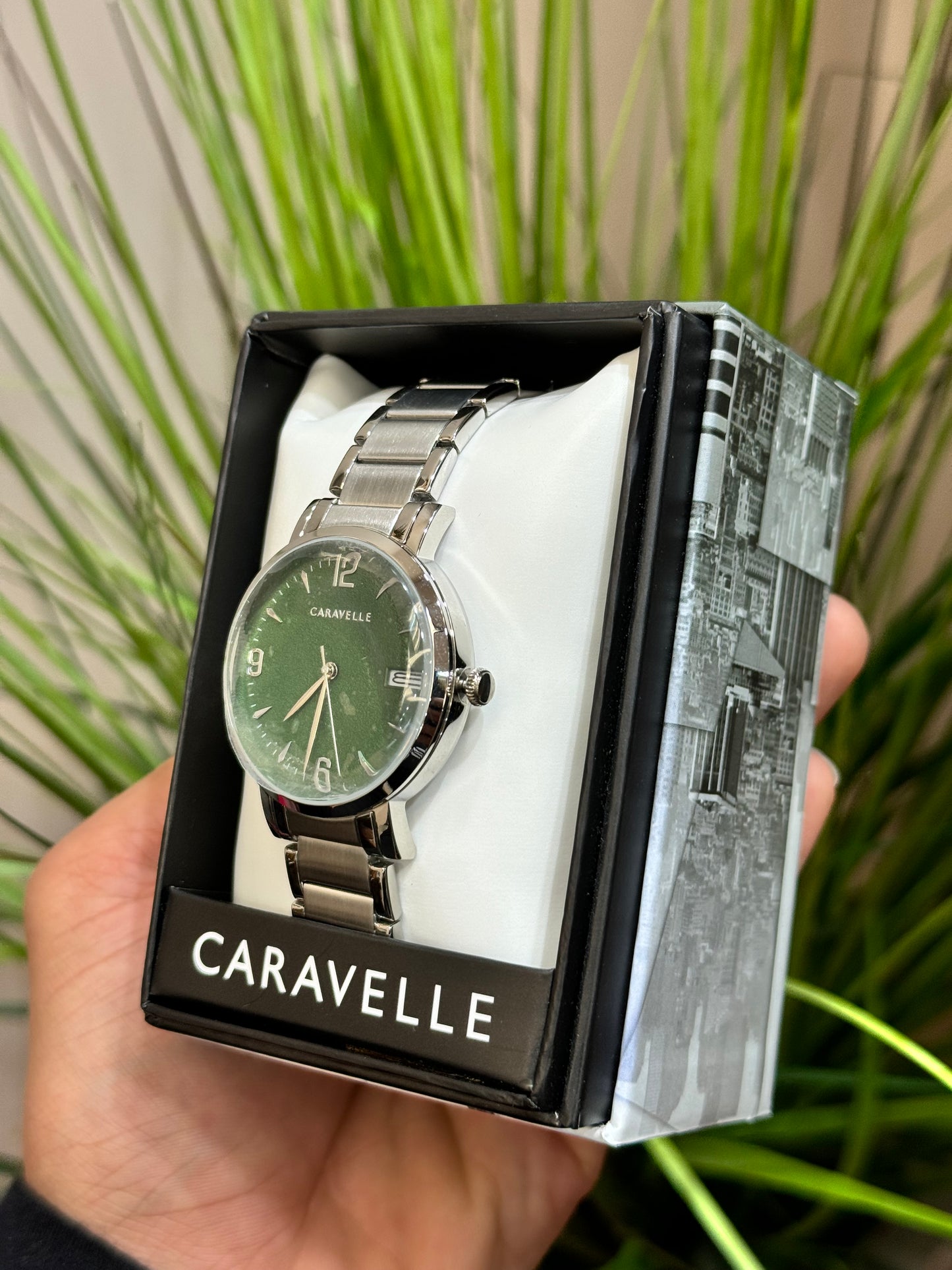 Caravelle Dress Mens Watch Green Dial