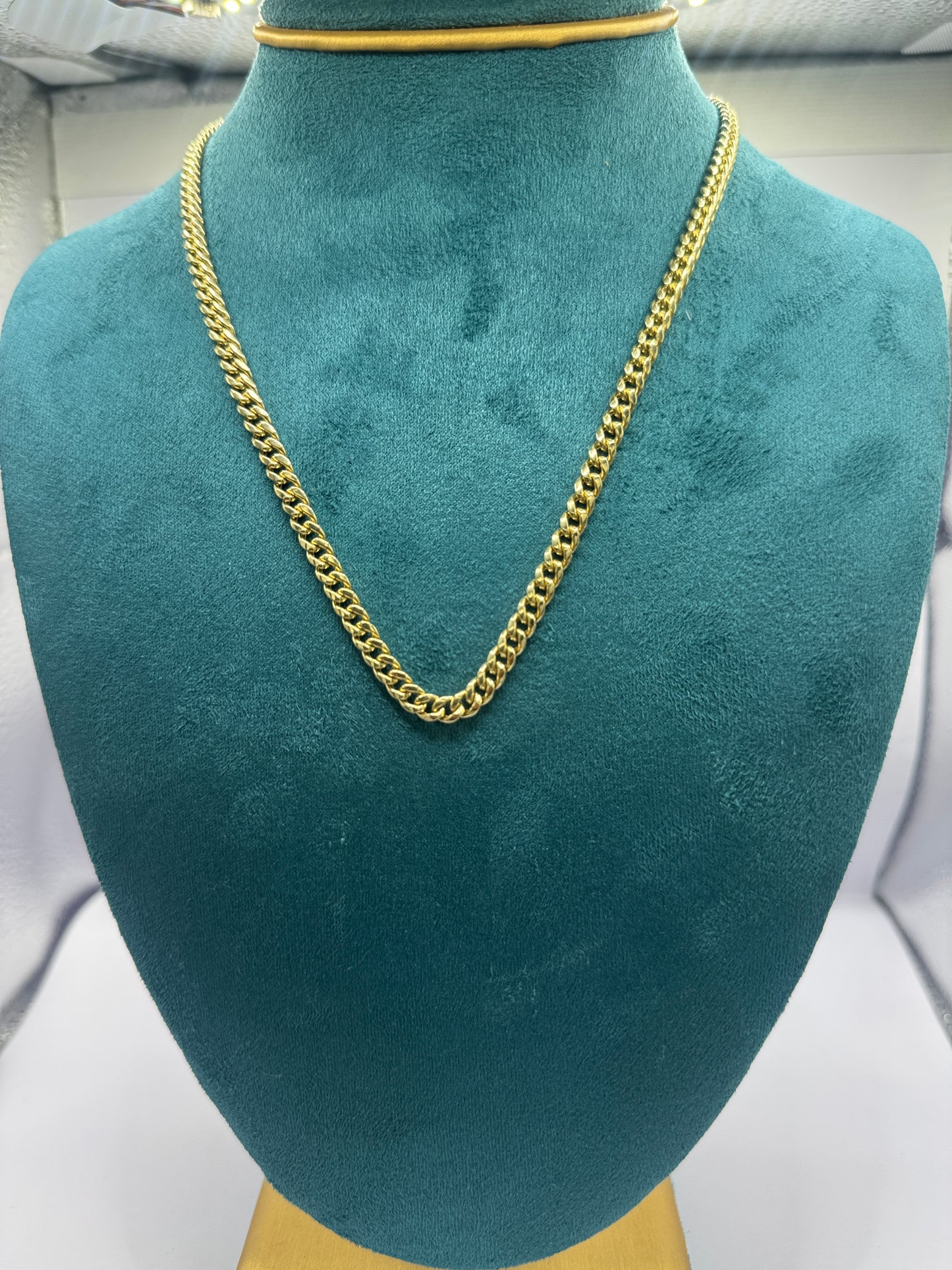 14k Gold Miami Cuban Link Chain – Elegant Women’s 16”inch