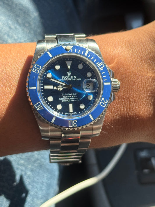 Rolex Stainless Steel Submariner Ceramic Factory Blue Dial 116610
