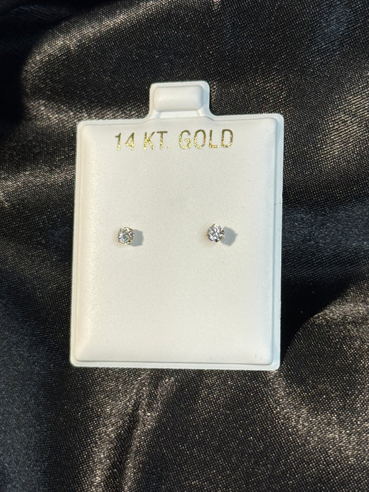 💎 14K Yellow Gold 2.5mm Stud Earrings for men