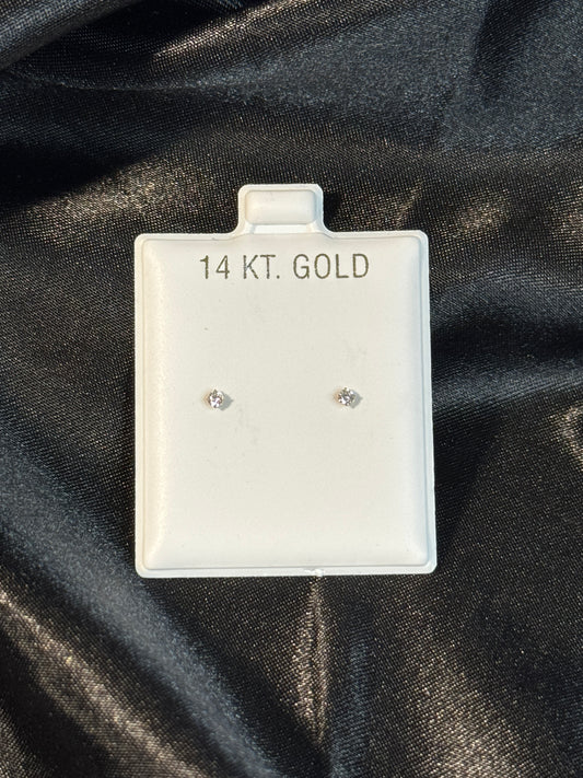 14K Yellow Gold 3mm Stud Earrings for Men