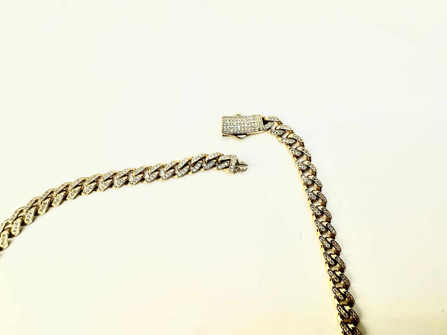 14K Gold 18'' inch Miami Cuban Semi-Solid Chain