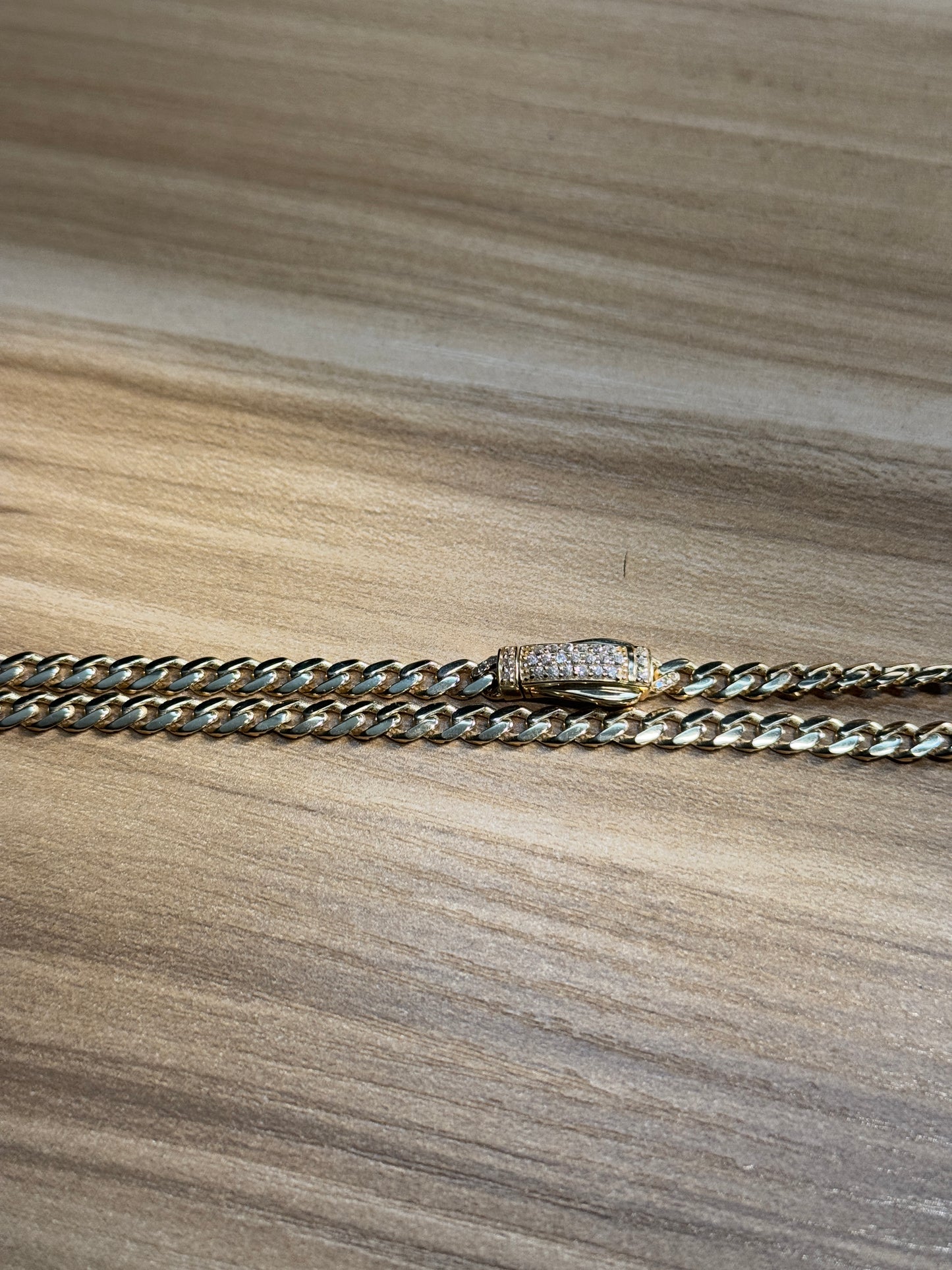 14K Gold Semi-Solid Cuban Link Chain necklace for Men
