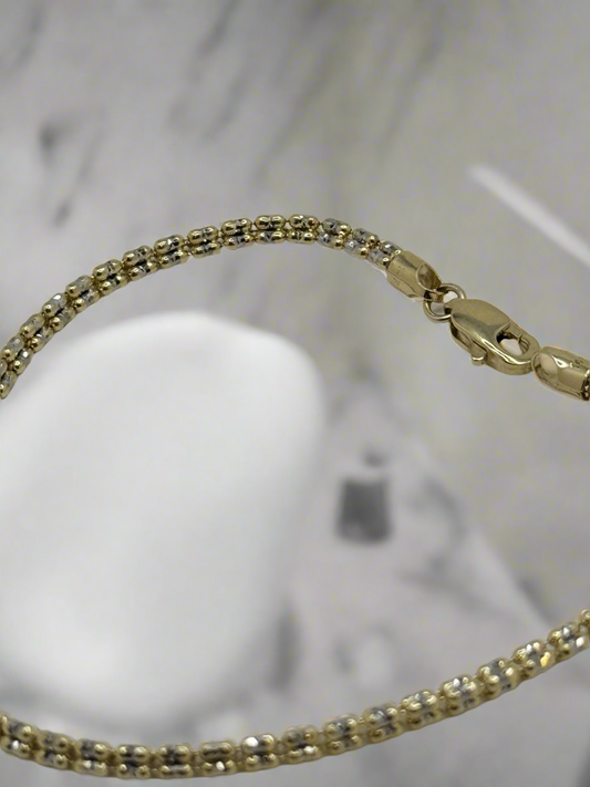 14k gold Ice bracelet unisex