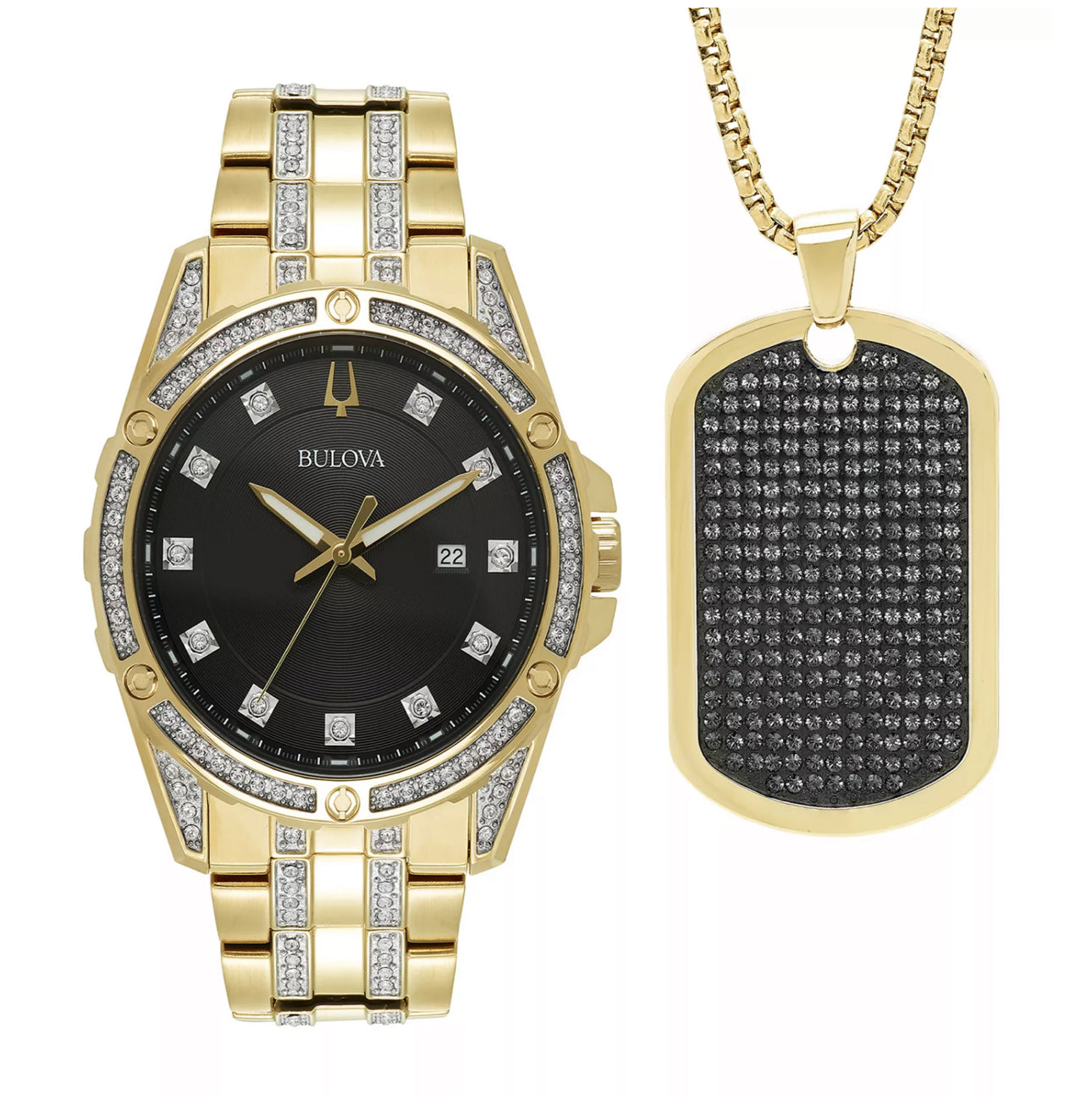 Bulova Dress/Classic Crystal Mens Watch Stainless Steel