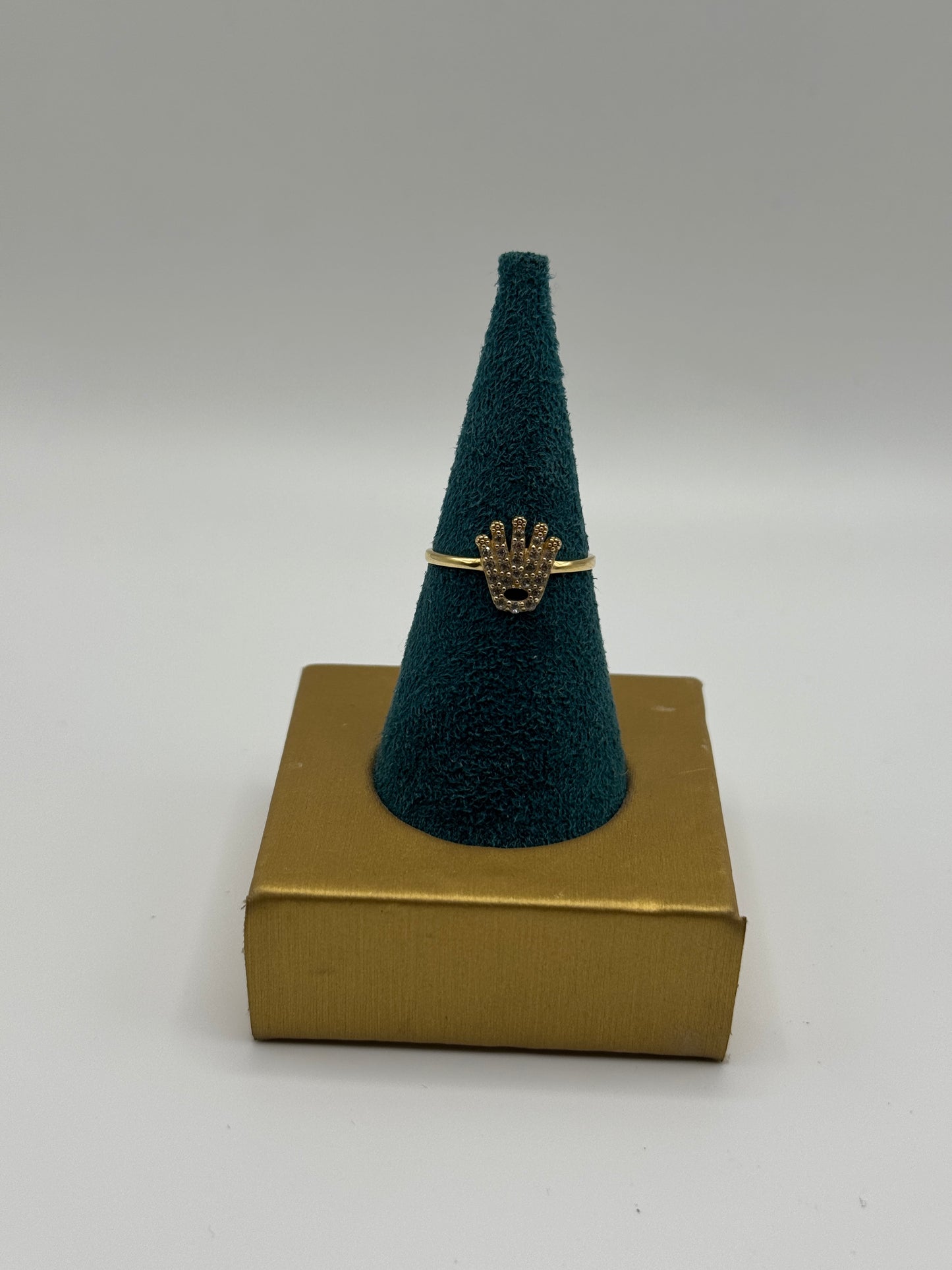 14k gold ZC crown ring for women