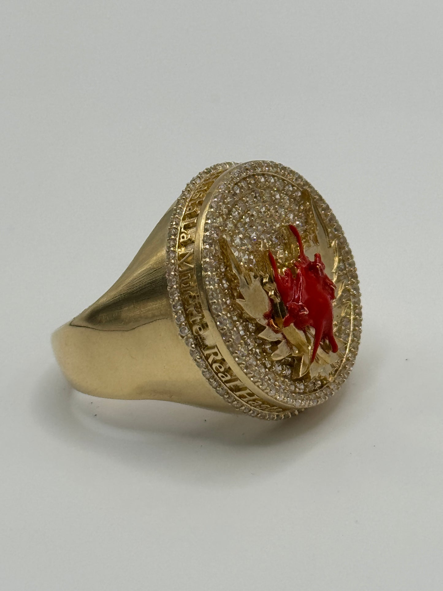 14K Gold ZC Heart Men’s Ring – Size 11