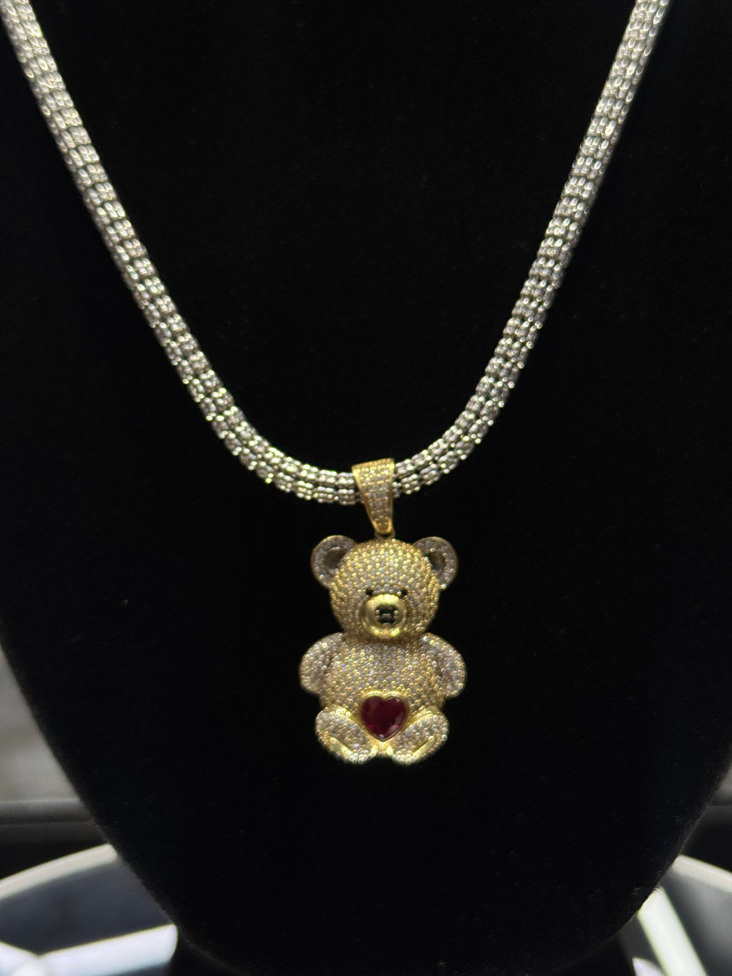 14k gold Ice chain with pendant for men