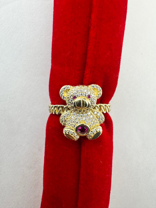 14k Gold Teddy bear Ring