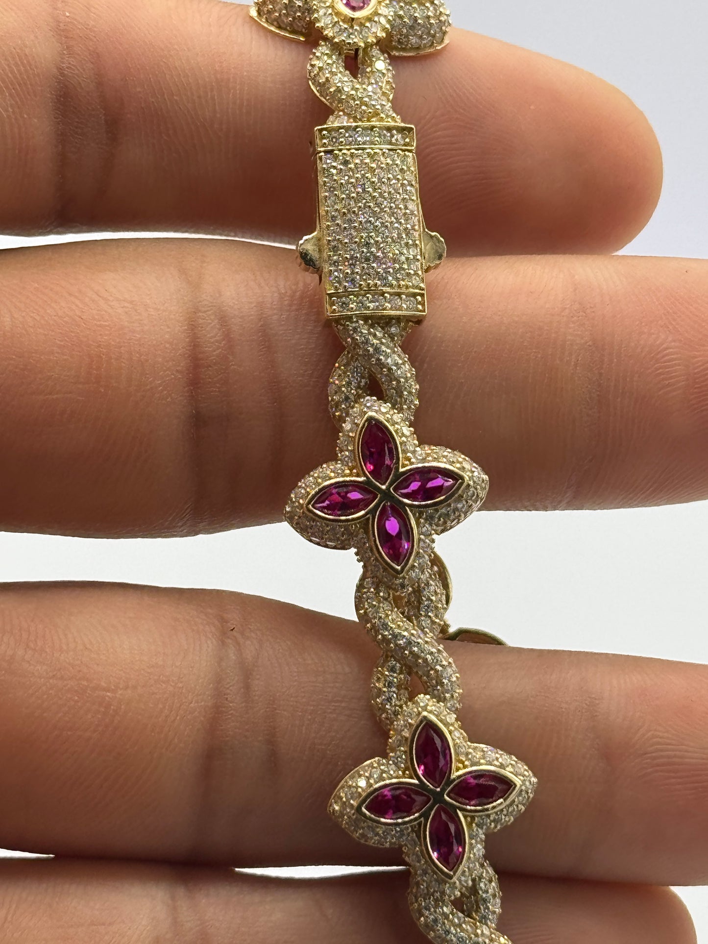 14K Gold Ice Box Flower Bracelet – for women