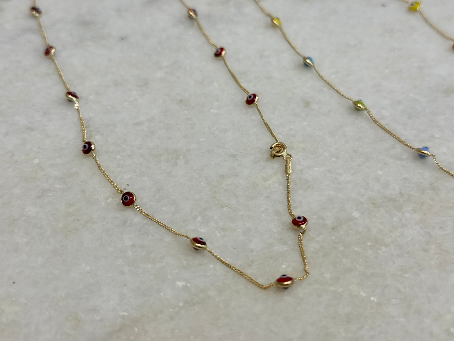 16”inch Evil Eye 14k gold chain necklace for woman
