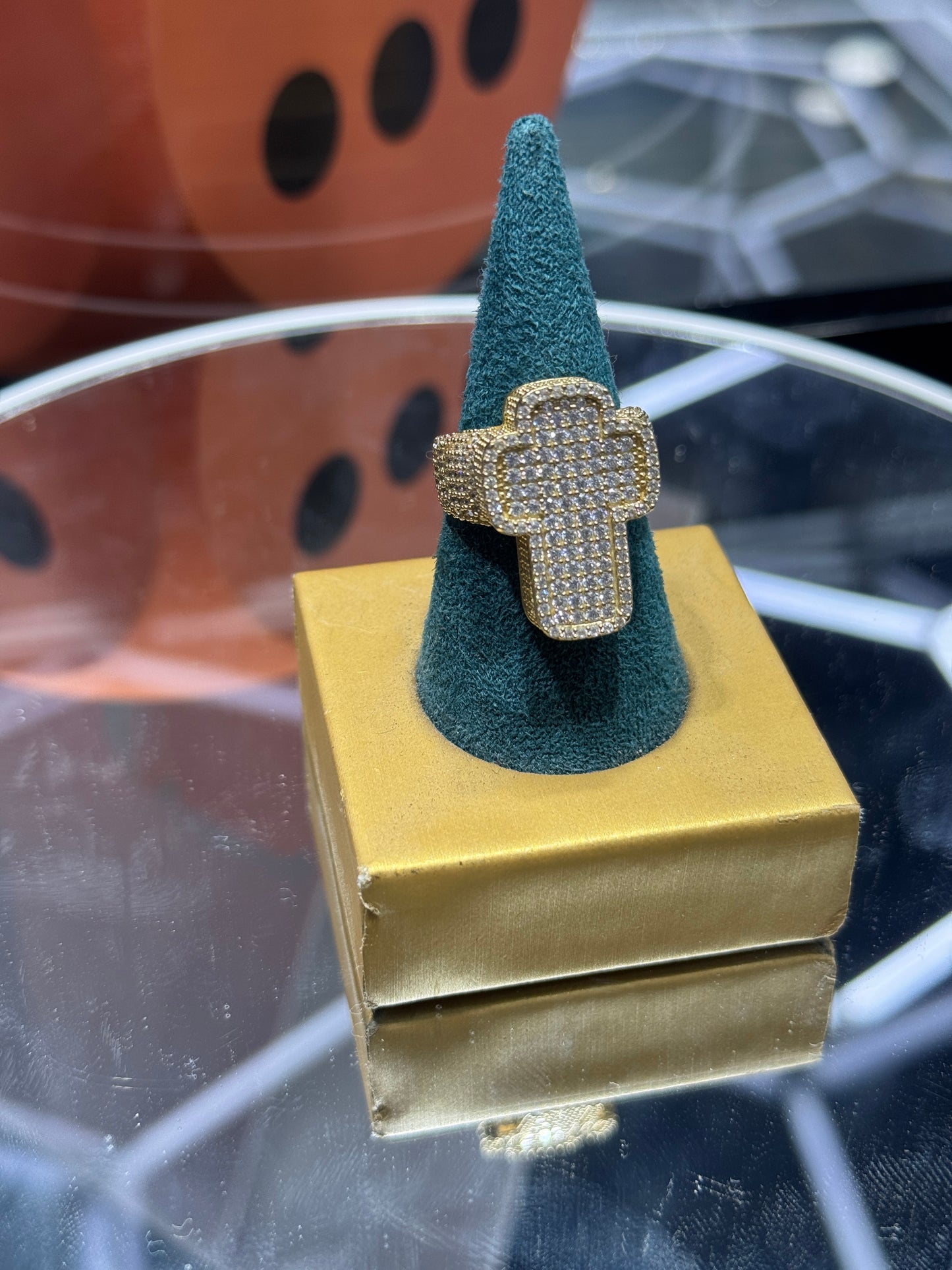 14K Gold ZC Cross Ring size 9” for men