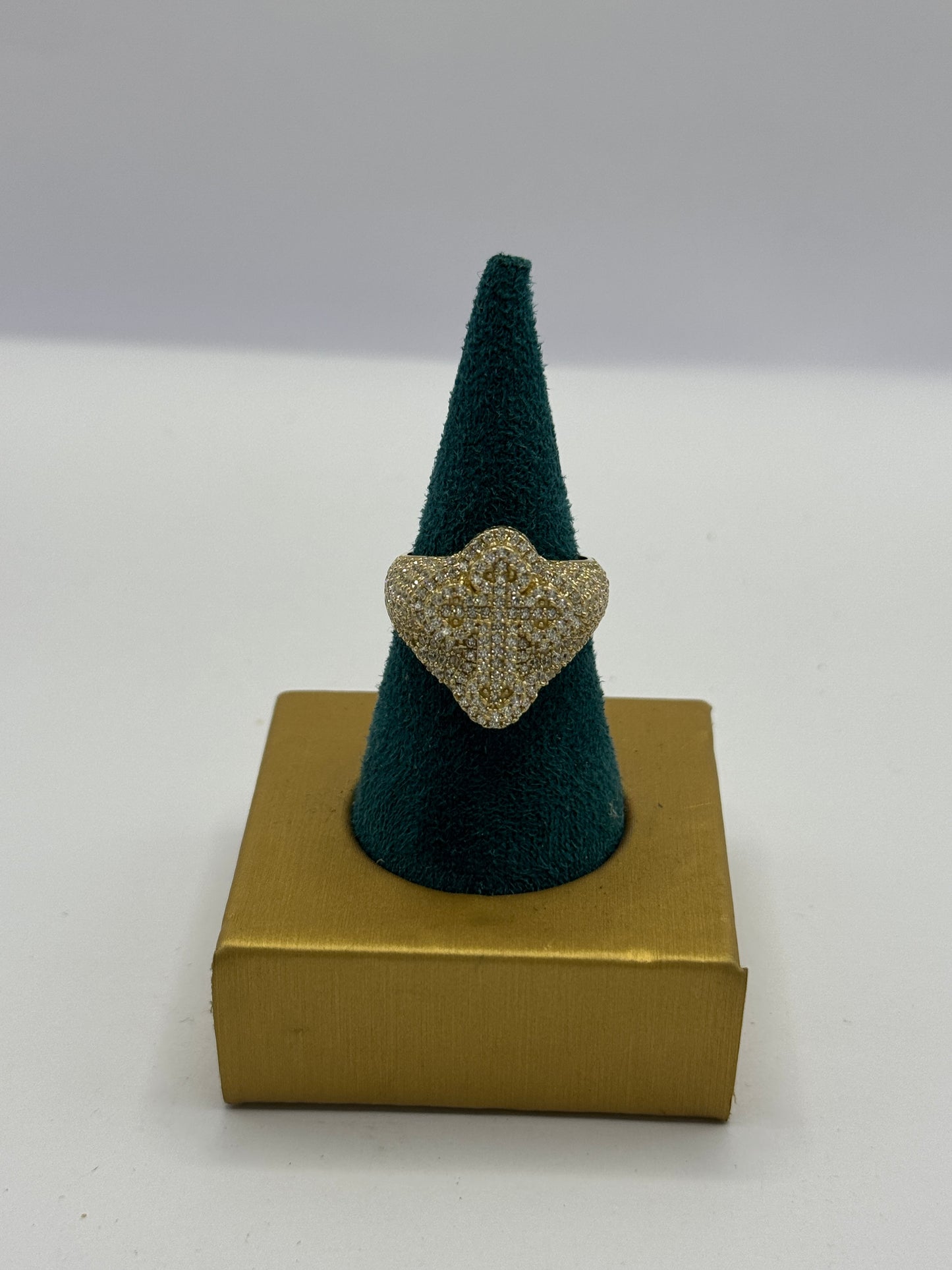 ✝️ 14K Gold Cross Ring for men  with Cubic Zircon – Men’s Size 9