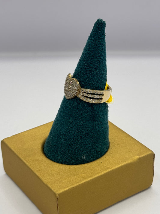 💎 Women’s 14K Gold Heart Ring – Sparkle with Love 💎