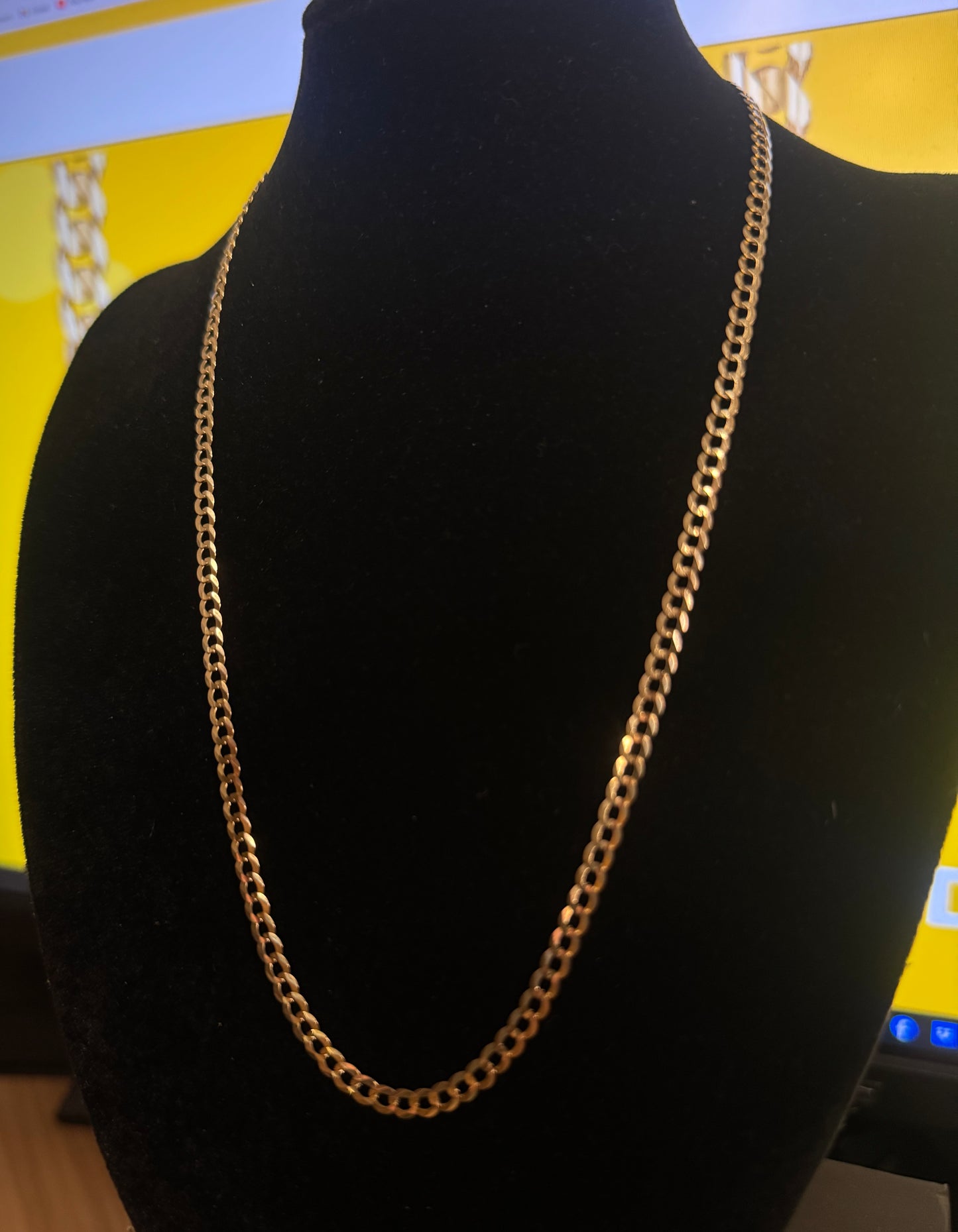 14K Gold Curb Link Necklace – Unisex