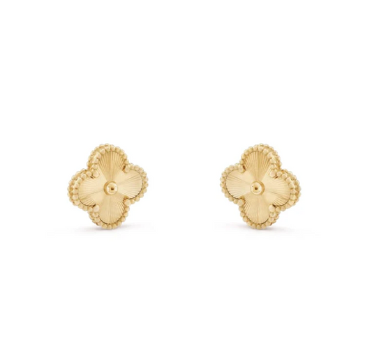 14k gold Clover Leaf Ear studs