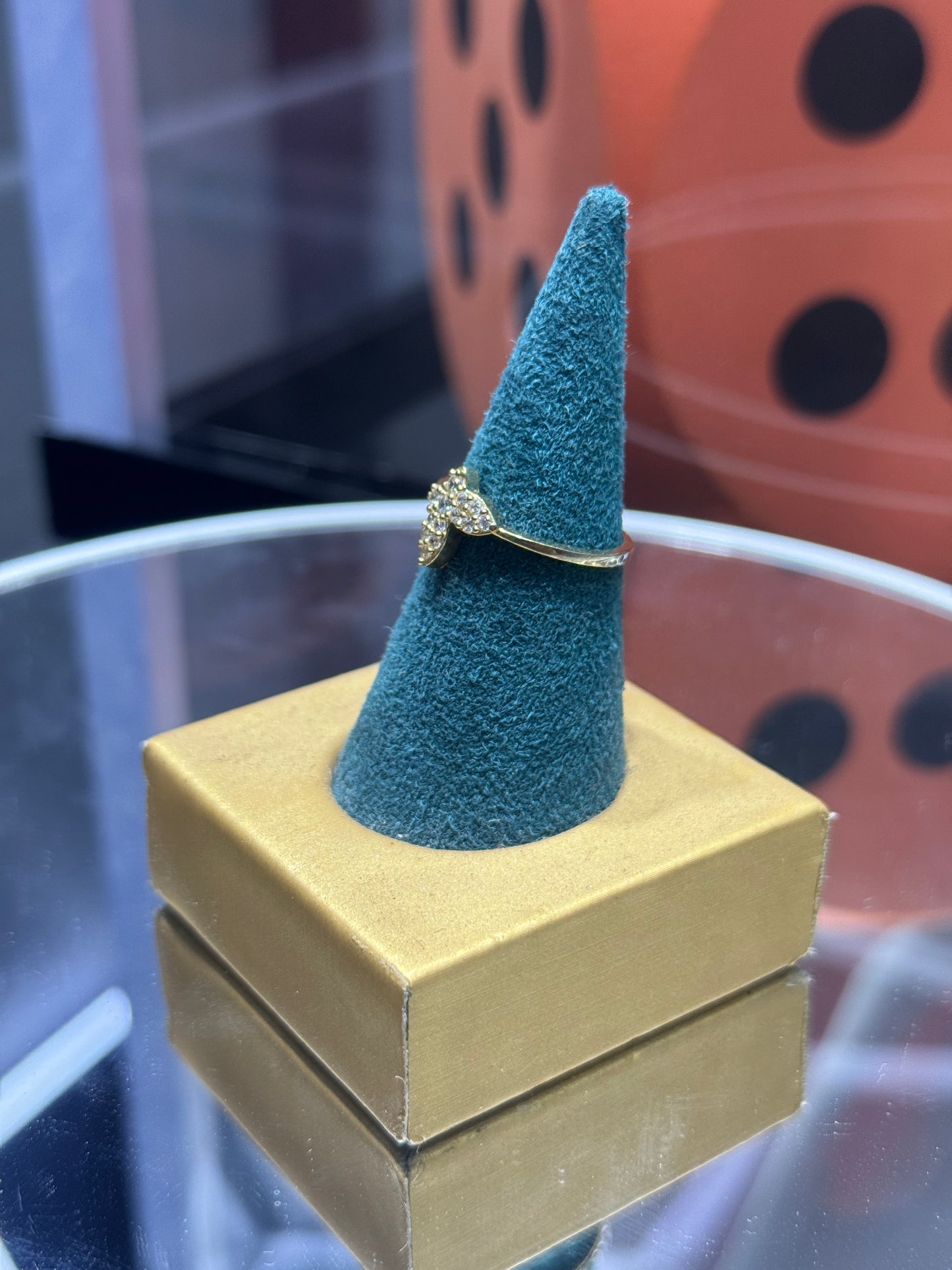 14K Gold Round ZC Ring – Elegant Shine for Every Moment size 7”