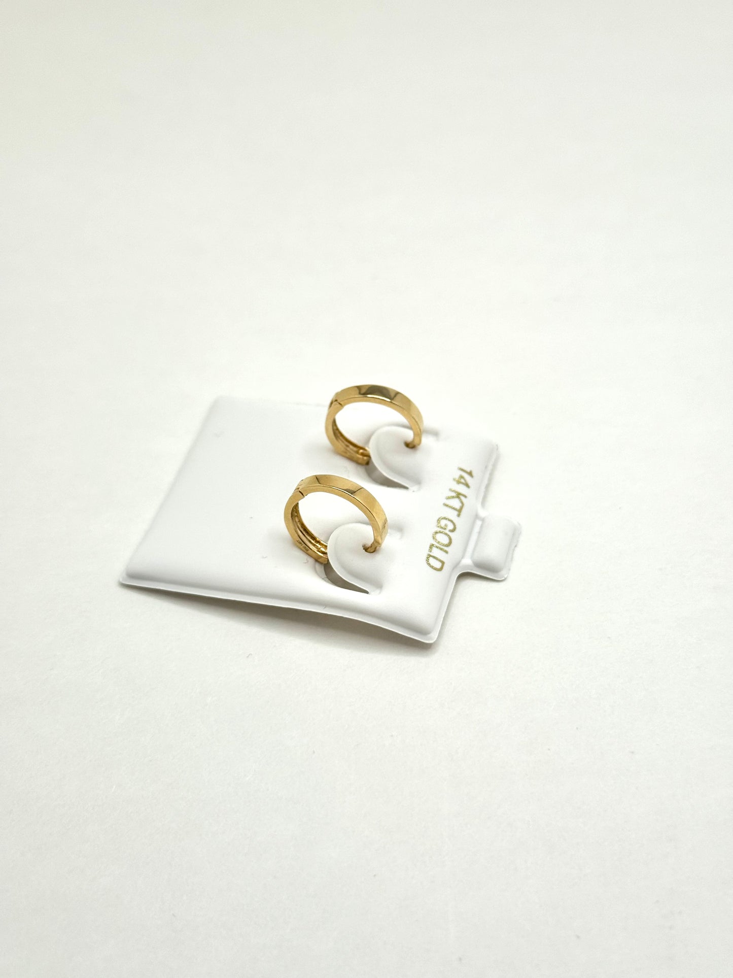 14k gold Huggie round earrings for women