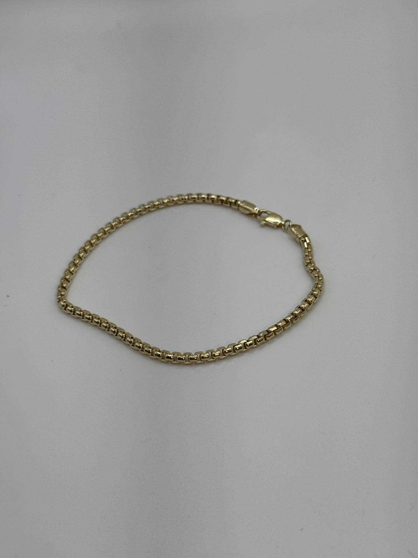 14K Gold Round Box Chain Bracelet – Unisex