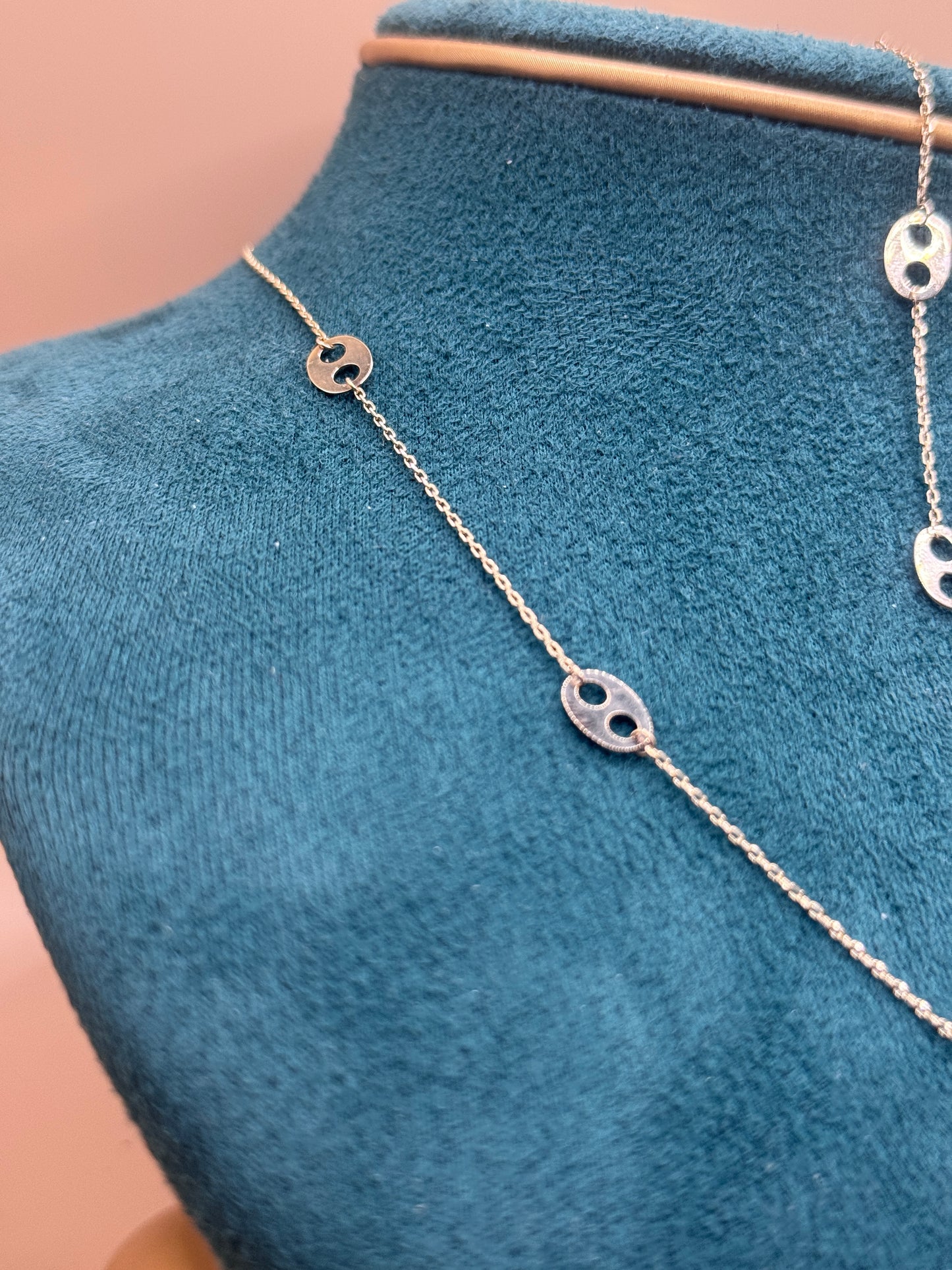 14K Gold Mariner Link Jewelry Set – Adjustable 17” Necklace & 7” Bracelet for Women, Solid Gold Matching Set
