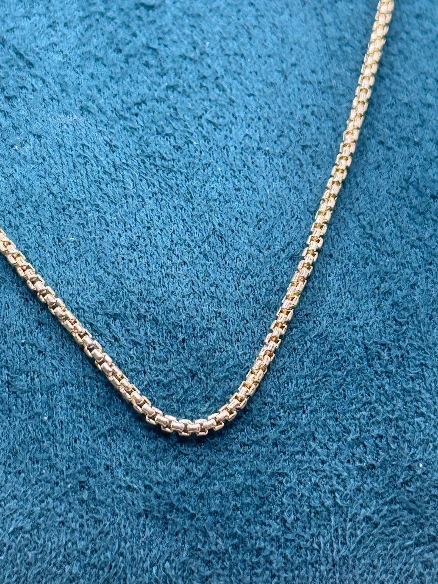 14K Gold Round Box Chain Set – 18” Necklace & 8” Bracelet Unisex, Matching Gold Jewelry Set