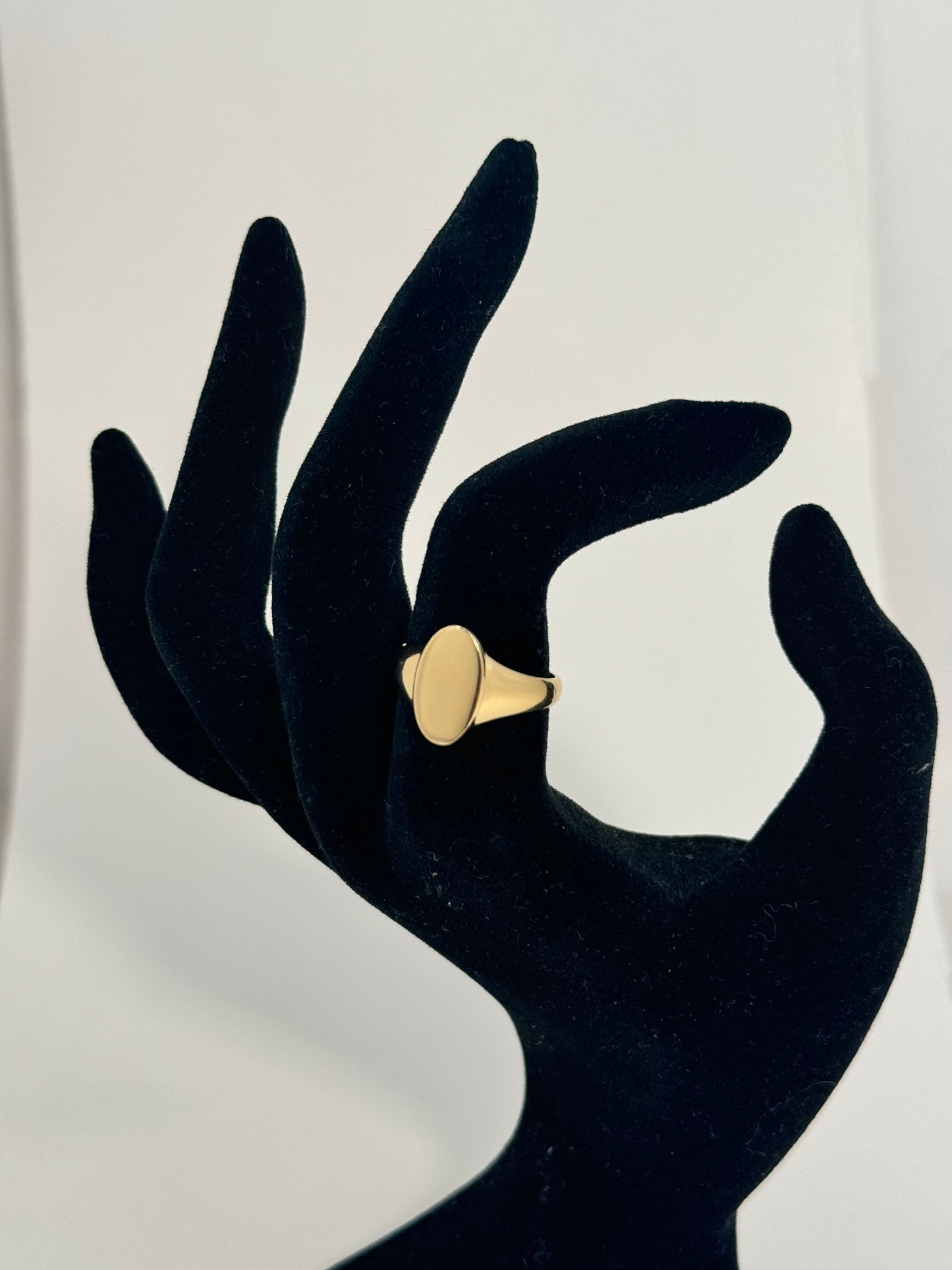 14k solid gold oval ring for woman