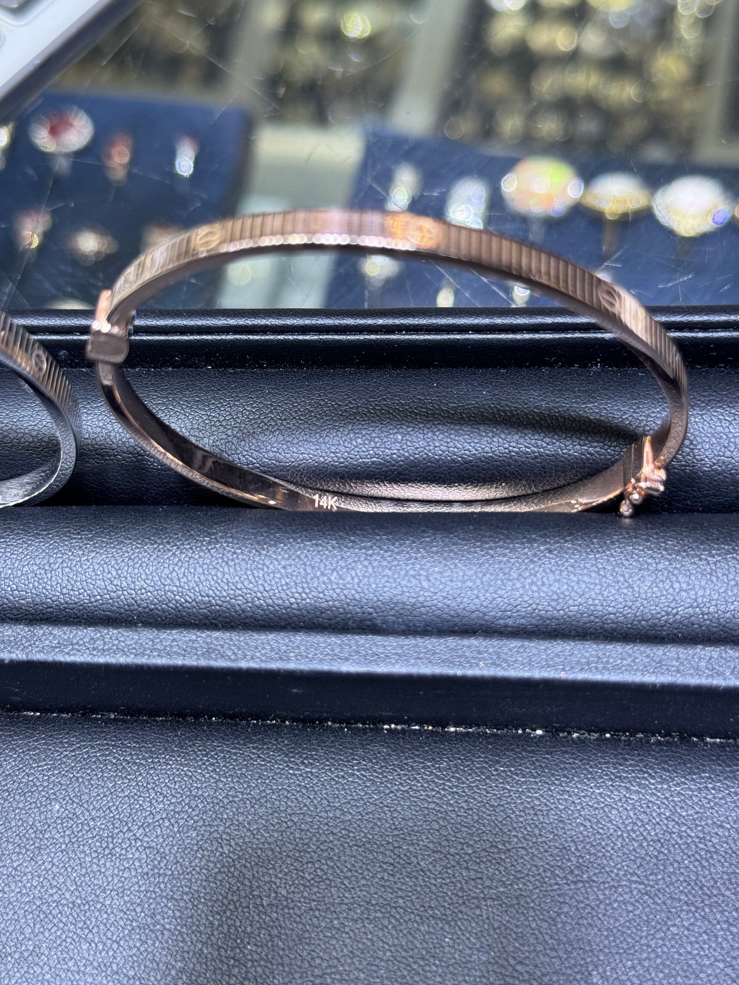 14k gold love bangle bracelet for women 7.5”