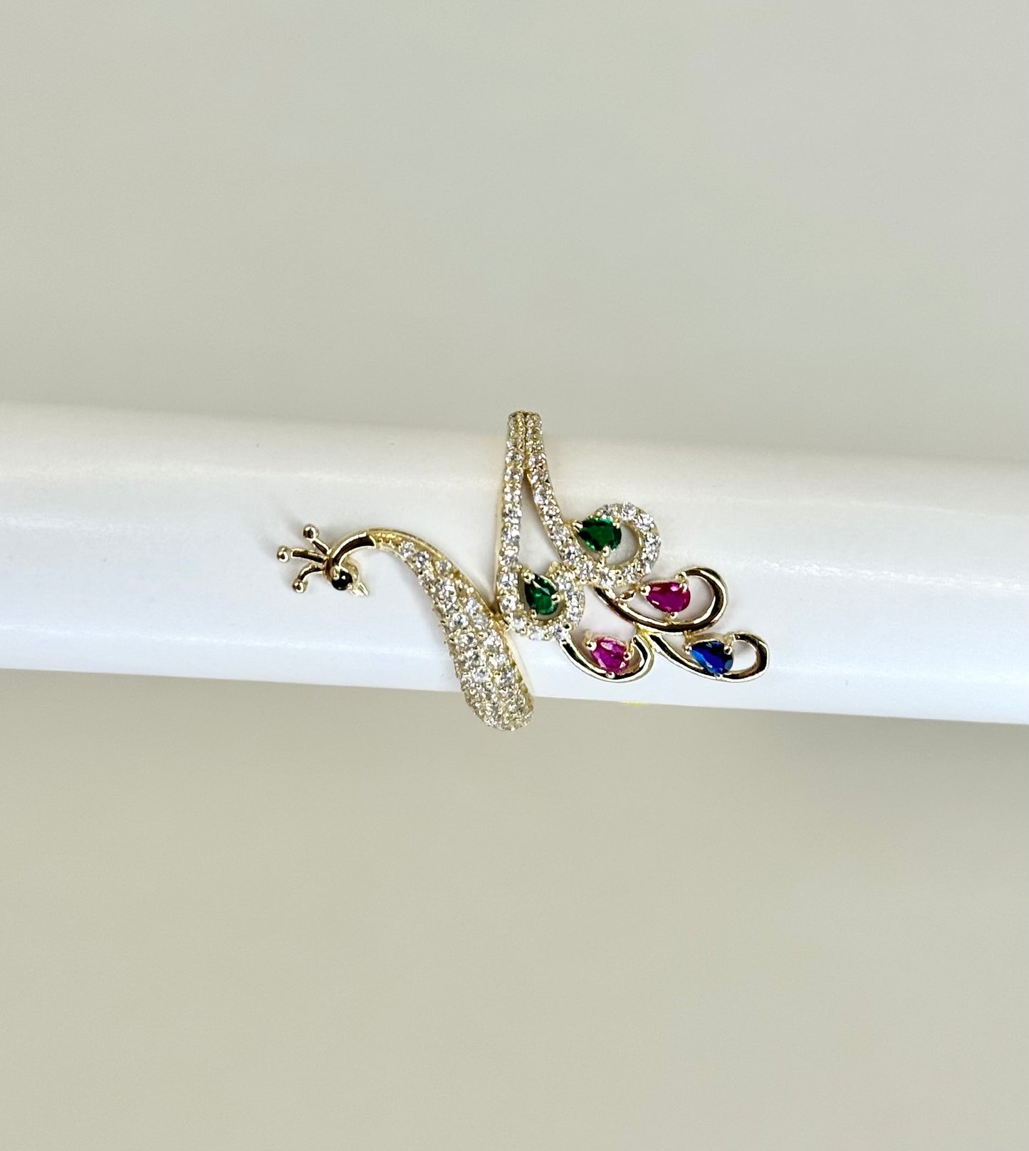 14K Gold Peacock Ring – Elegant and Unique