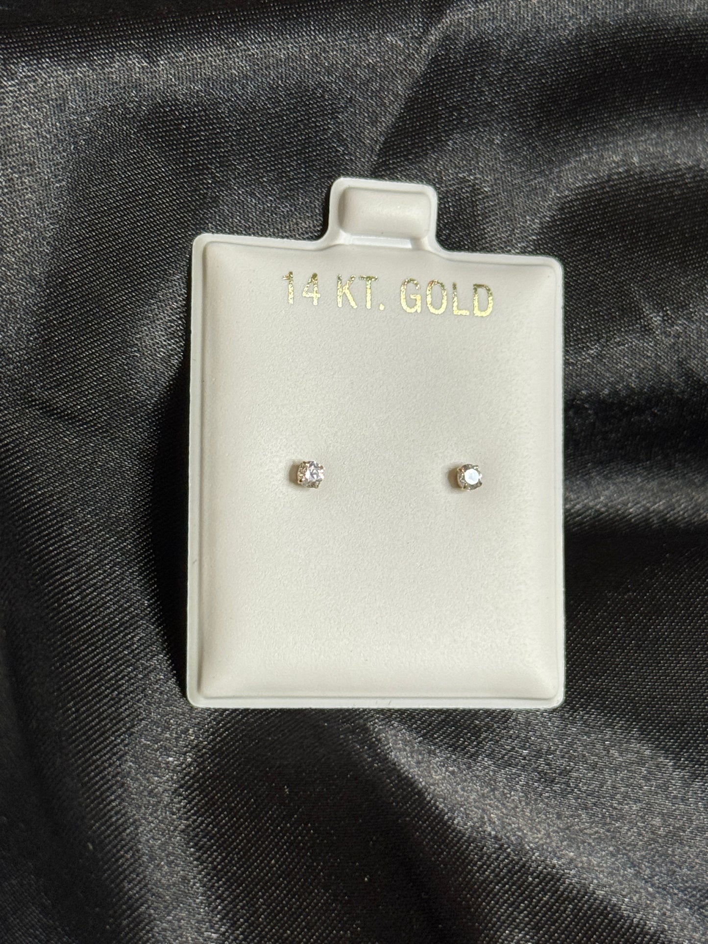 14K Yellow Gold 4mm Stud Earrings for Men