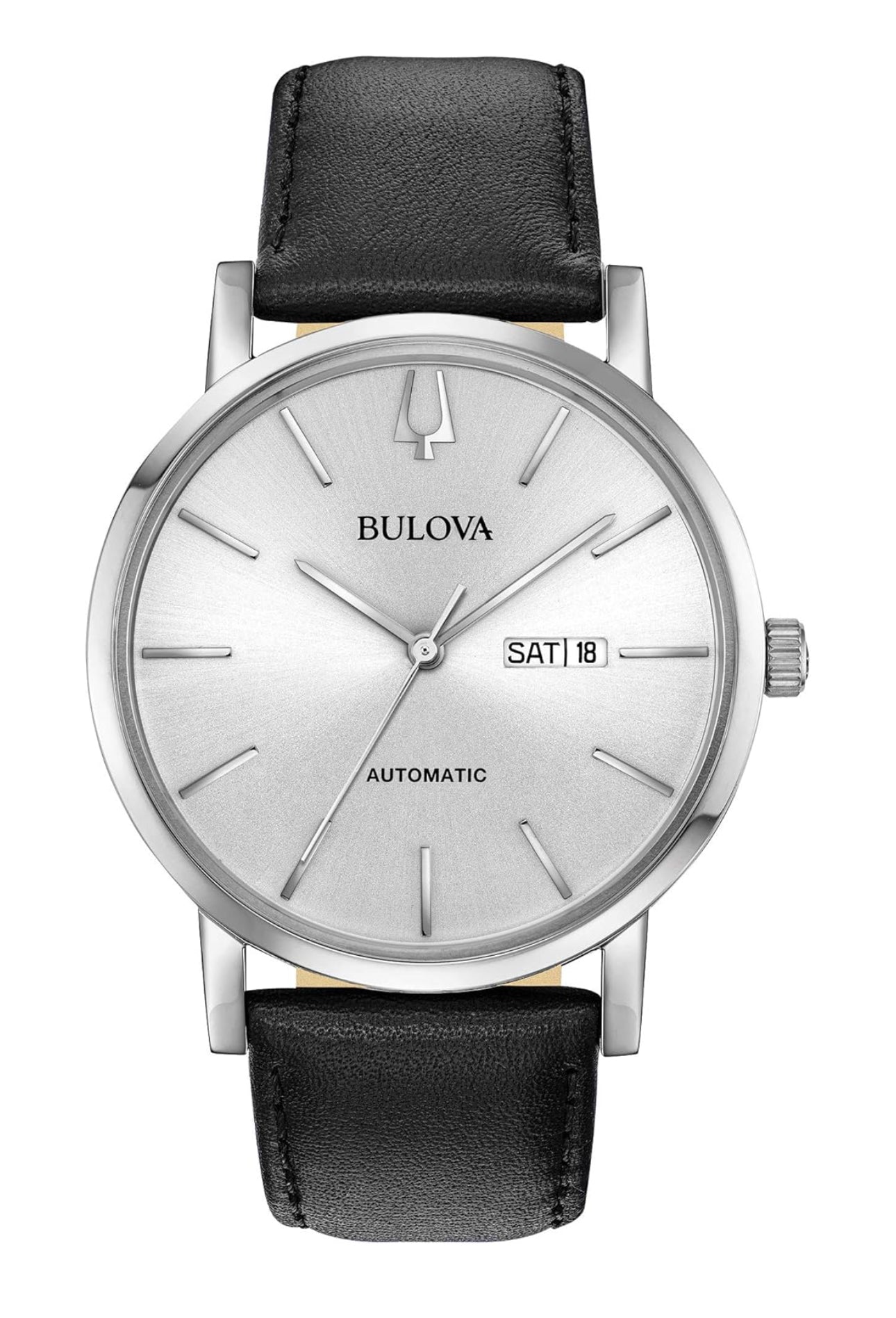 Bulova American Clipper 96C130 Automatic Silver Dial Date Day Indicator Watch