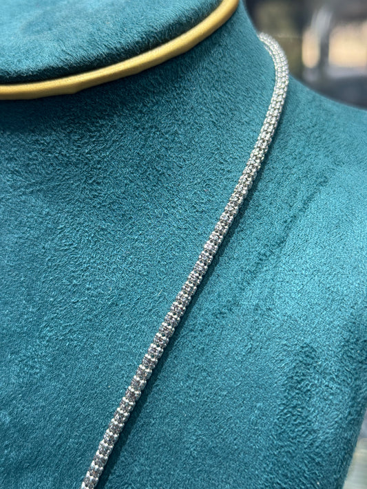 14k white gold ice 3.1mm ice chain 20”inch For men