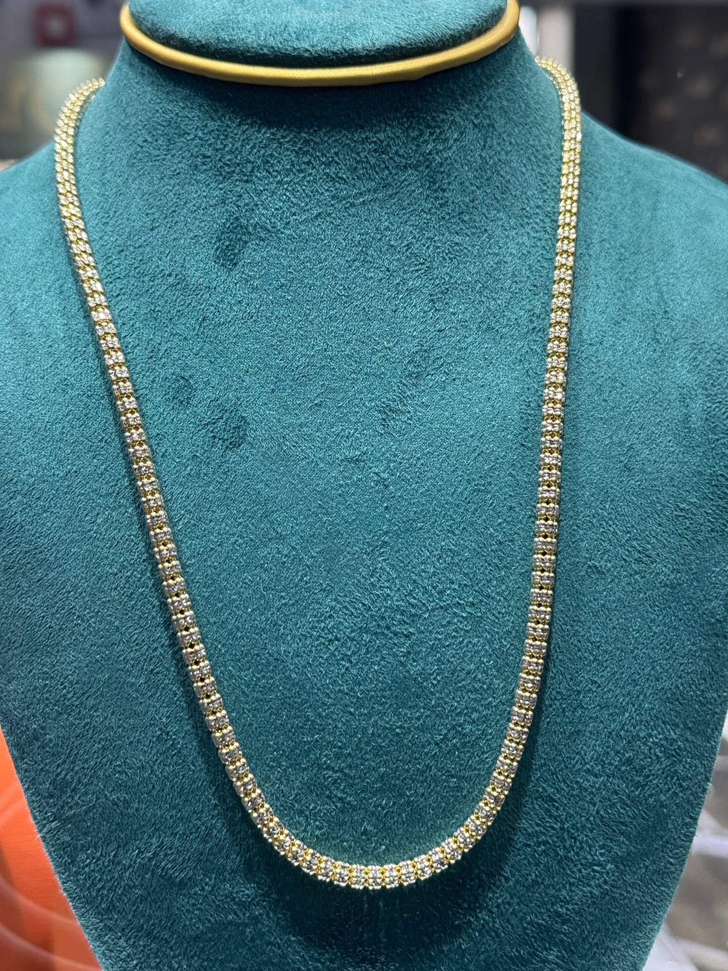 14K Gold Ice Chain – 3.2mm 20” inch necklace for men