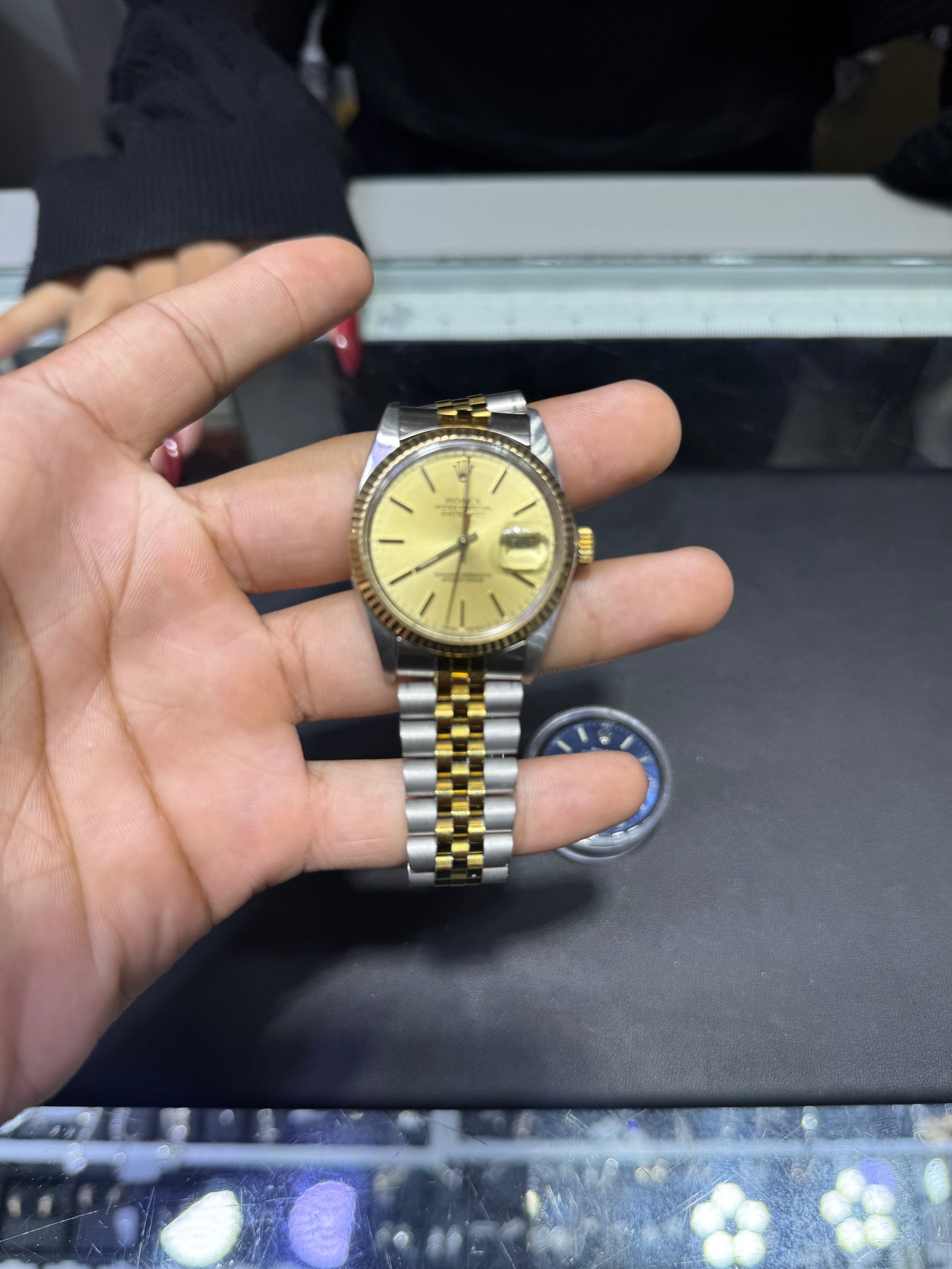 Rolex Oyster Perpetual Datejust Men's Watch 16013 Two-Tone 36mm Gold