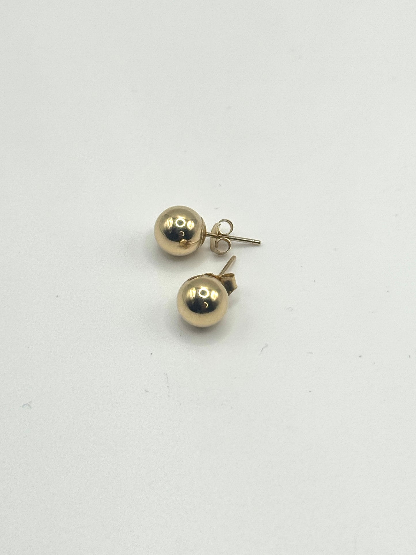 14K Gold Round Stud Earrings for Women ✨