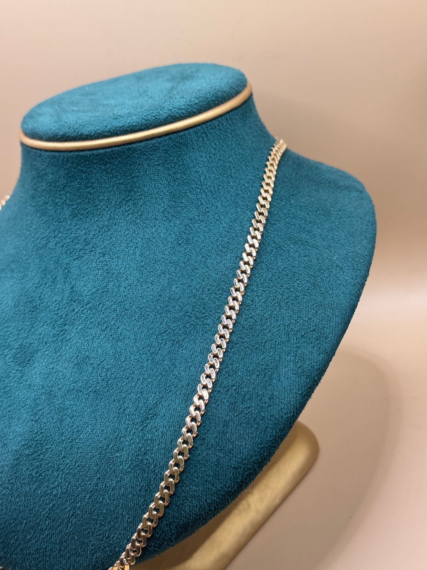 14K Gold Cuban Link Chain 22” Dubai Design – Men’s Real Gold Chain 12–15g, Statement Gold Necklace