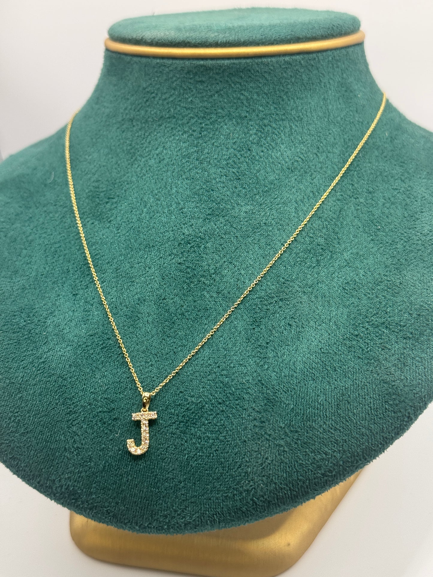 14K Gold Necklace for women with Letter “J” Pendant – 18 Inches