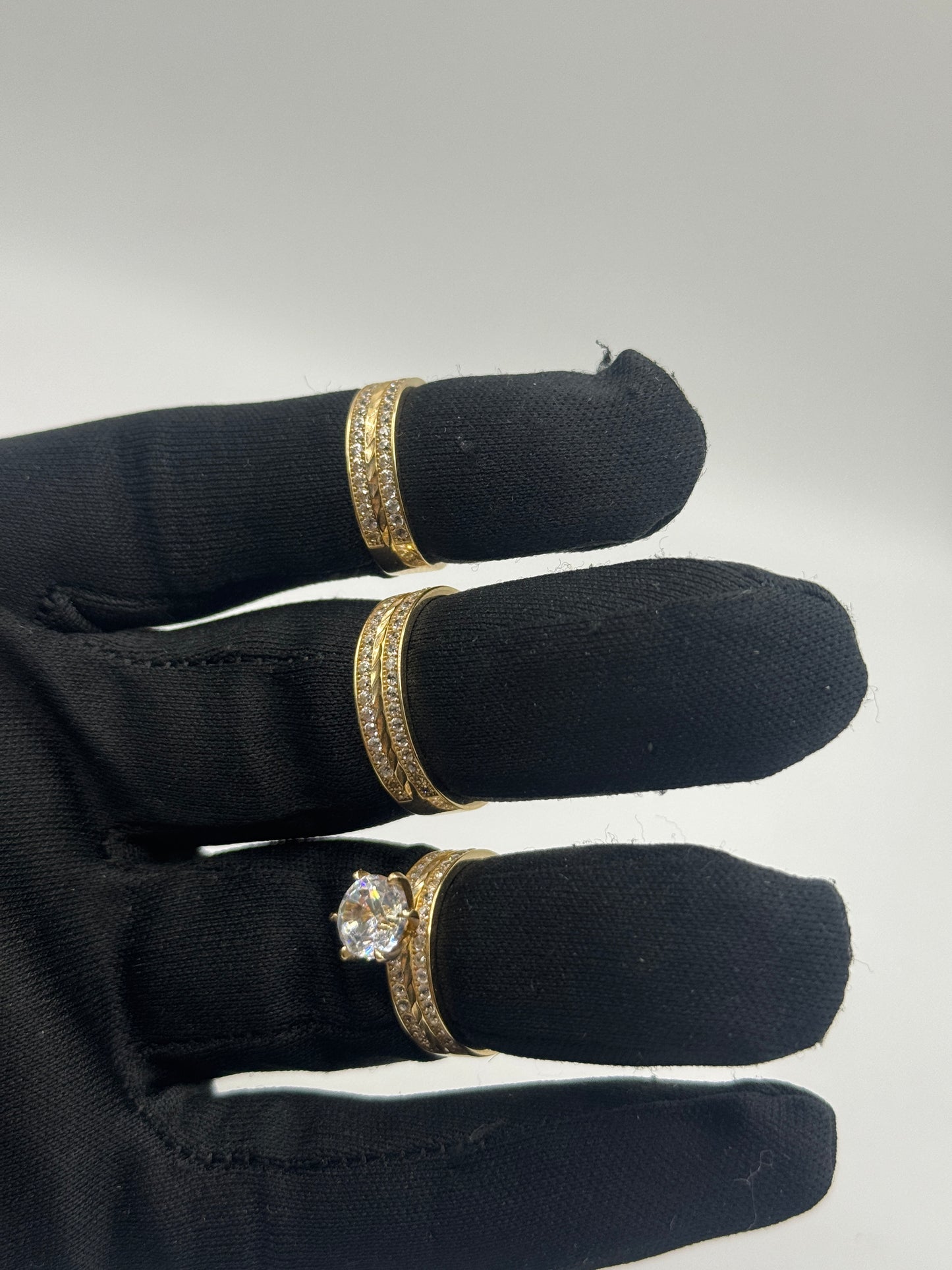 14K Gold Wedding ring set – Trio Set