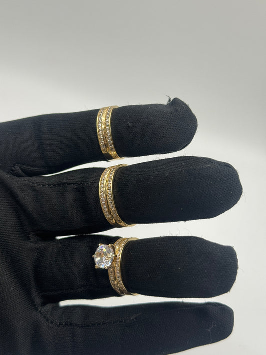 14K Gold Wedding ring set – Trio Set