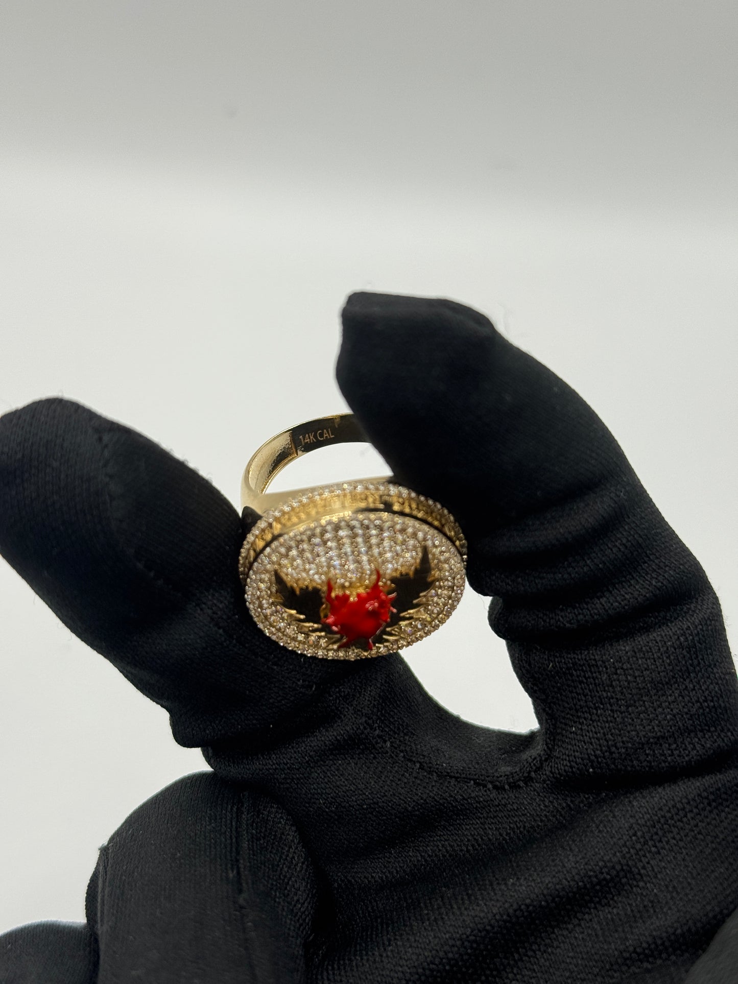 14K Gold ZC Heart Men’s Ring – Size 11