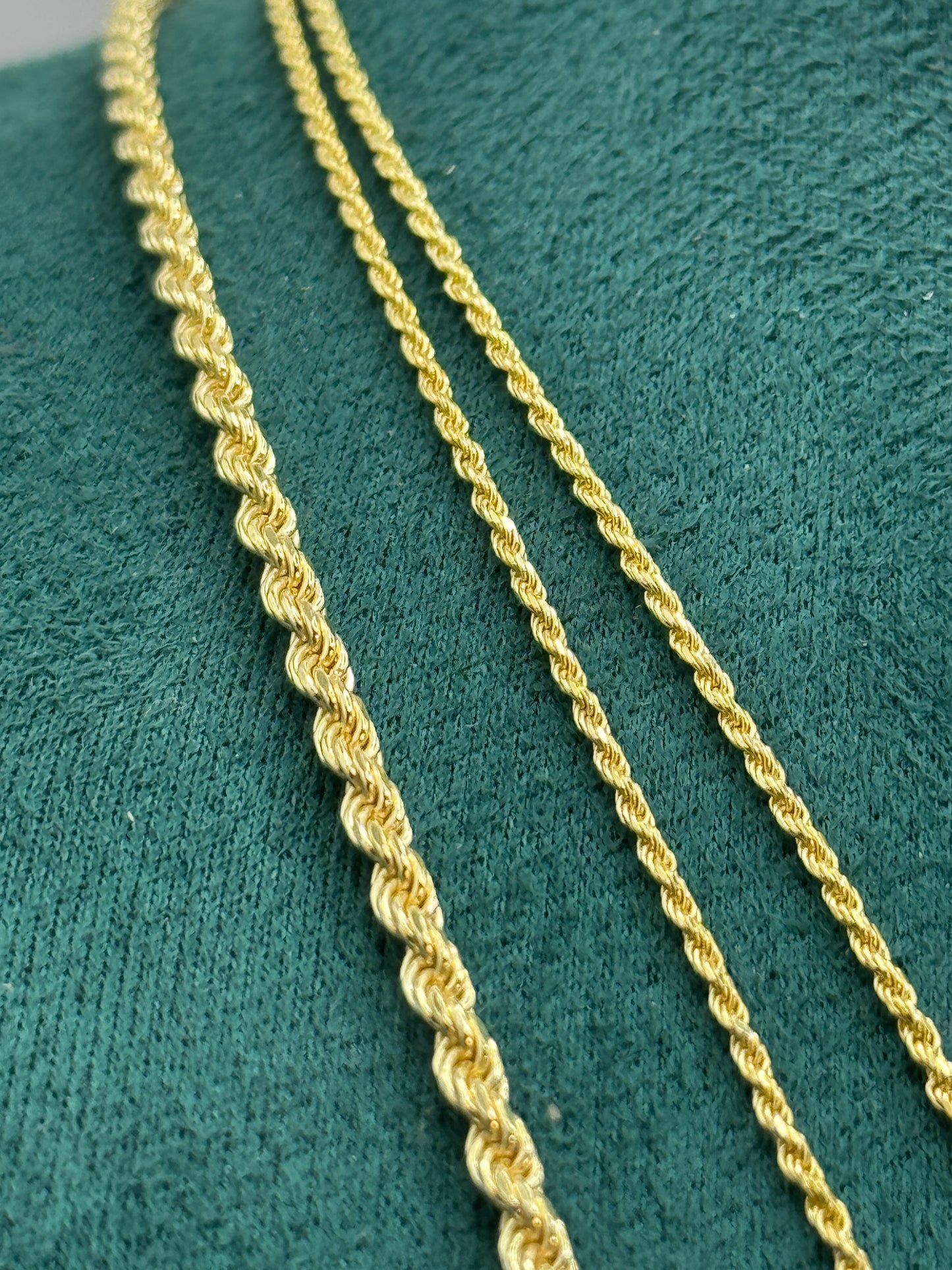 925 silver gold plated rope chain necklace unisex