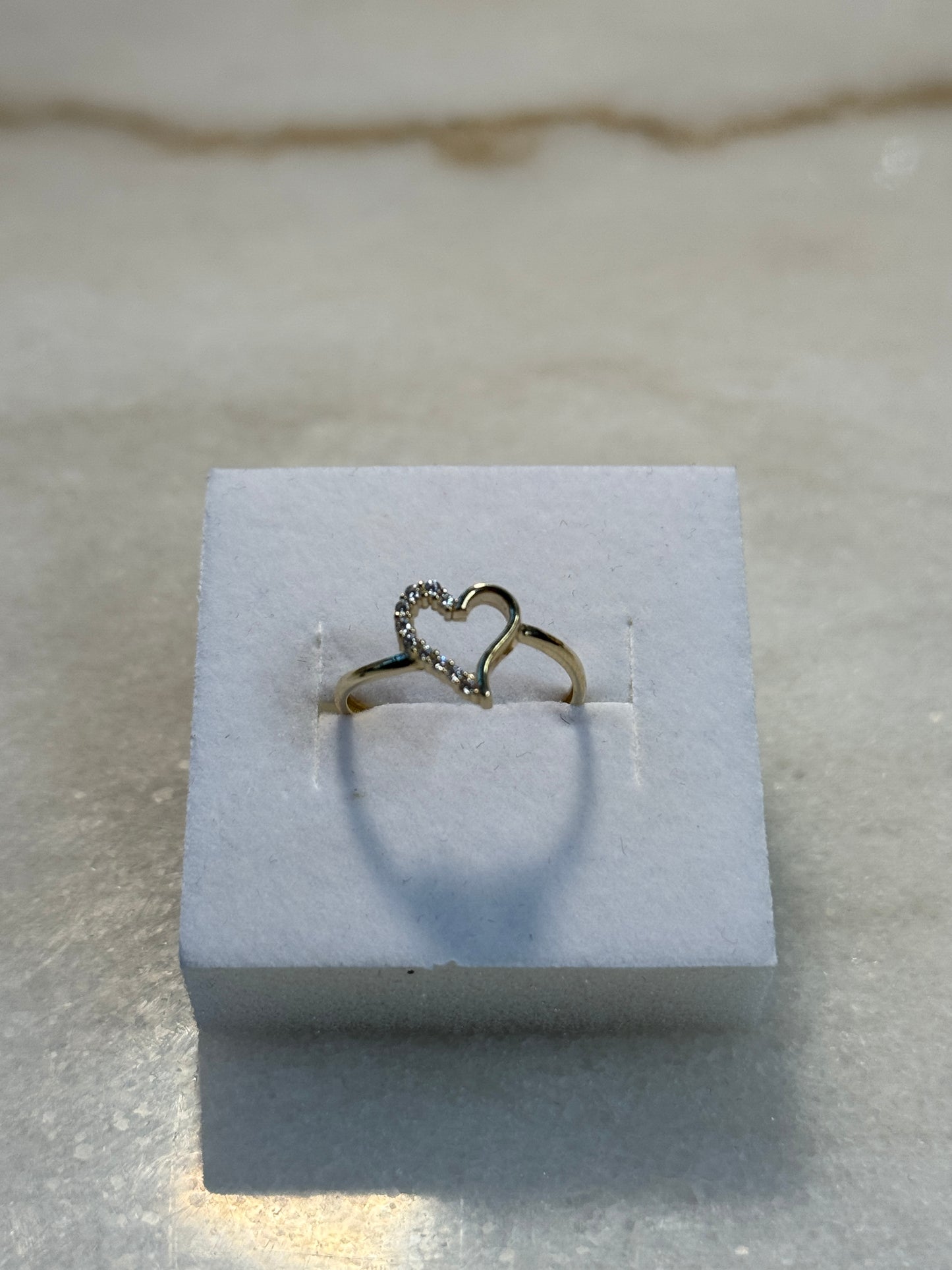 14K Gold heart Ring with ZC for Women  ❤️
