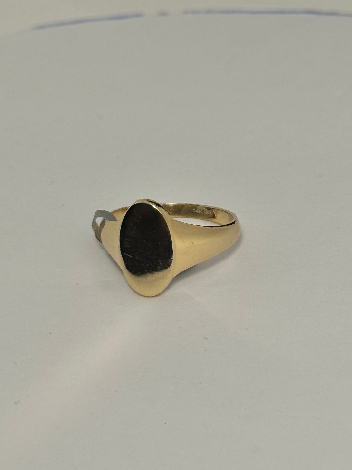 14k solid gold oval ring for woman