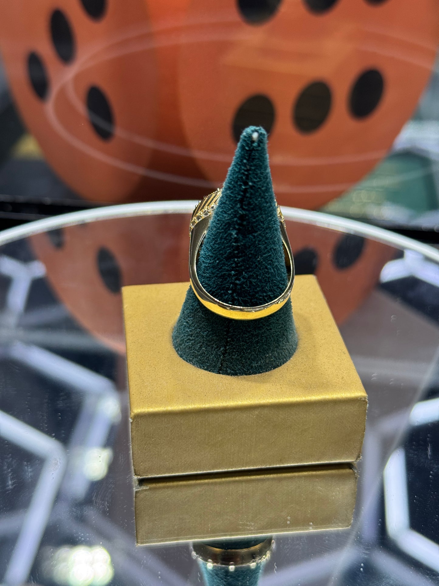 14k gold round Bitcoin ring size 10.5 for men