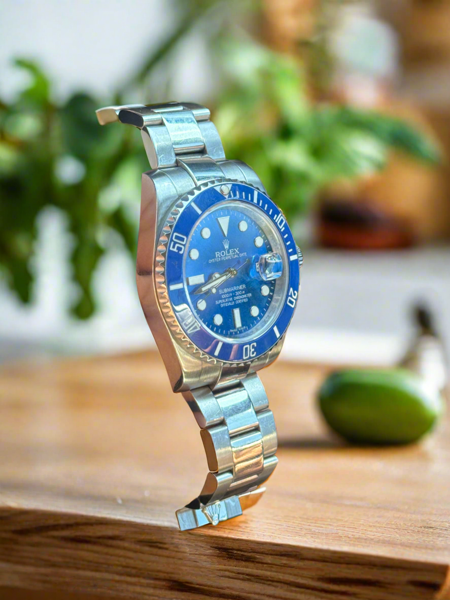Rolex Stainless Steel Submariner Ceramic Factory Blue Dial 116610