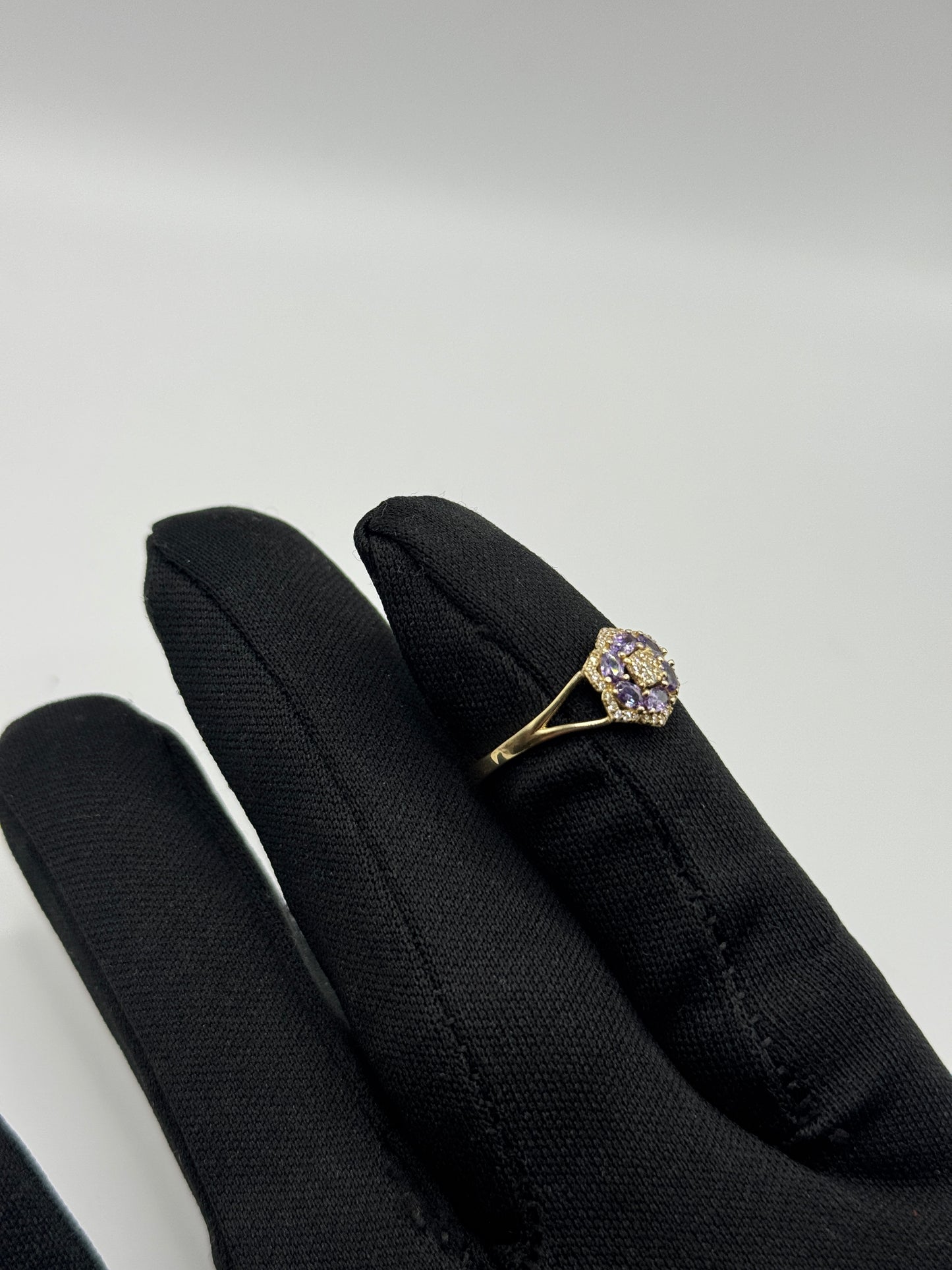 14k gold ZC flower ring for women