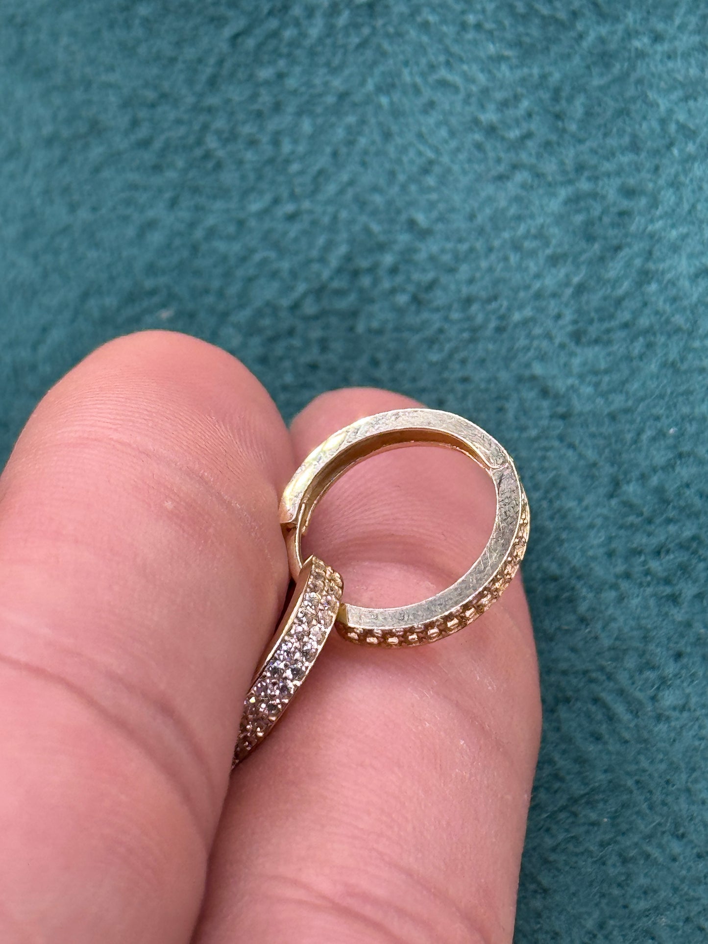 14K Gold CZ Hoop Earrings – Iced Out Gold Hoops for Women, Dainty Everyday Jewelry, Real Gold Earrings