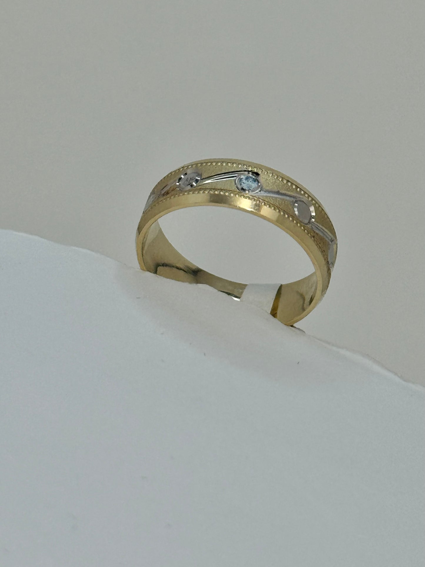 14k gold 2 tone wedding band